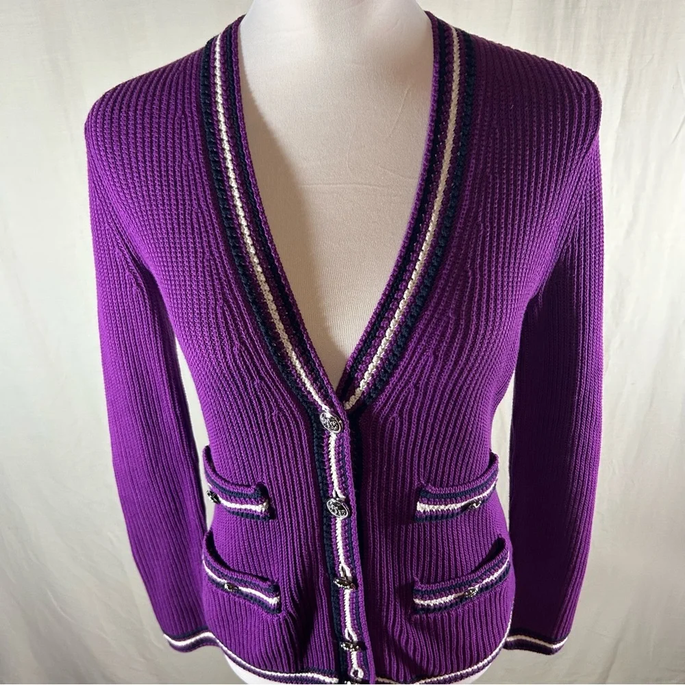 Talbots V-NECK CARDIGAN - TEXTURE
STRIPE - Picture 14 of 16